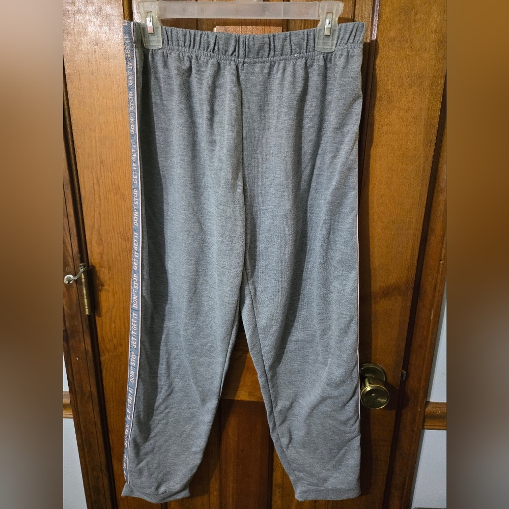 Gray Jogger Pants with Side Stripe